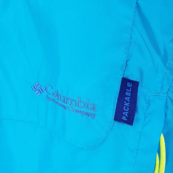 COLUMBIA  women's S blue color block lightweight hooded zip up jacket - Picture 6 of 8